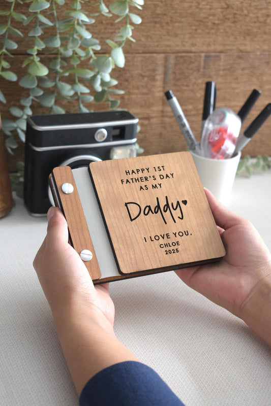 Mini Photo Book for Dad, Personalized First Fathers Day Gift, Birthday Gifts for Dad from Kids, New Dad Gifts Photo Album