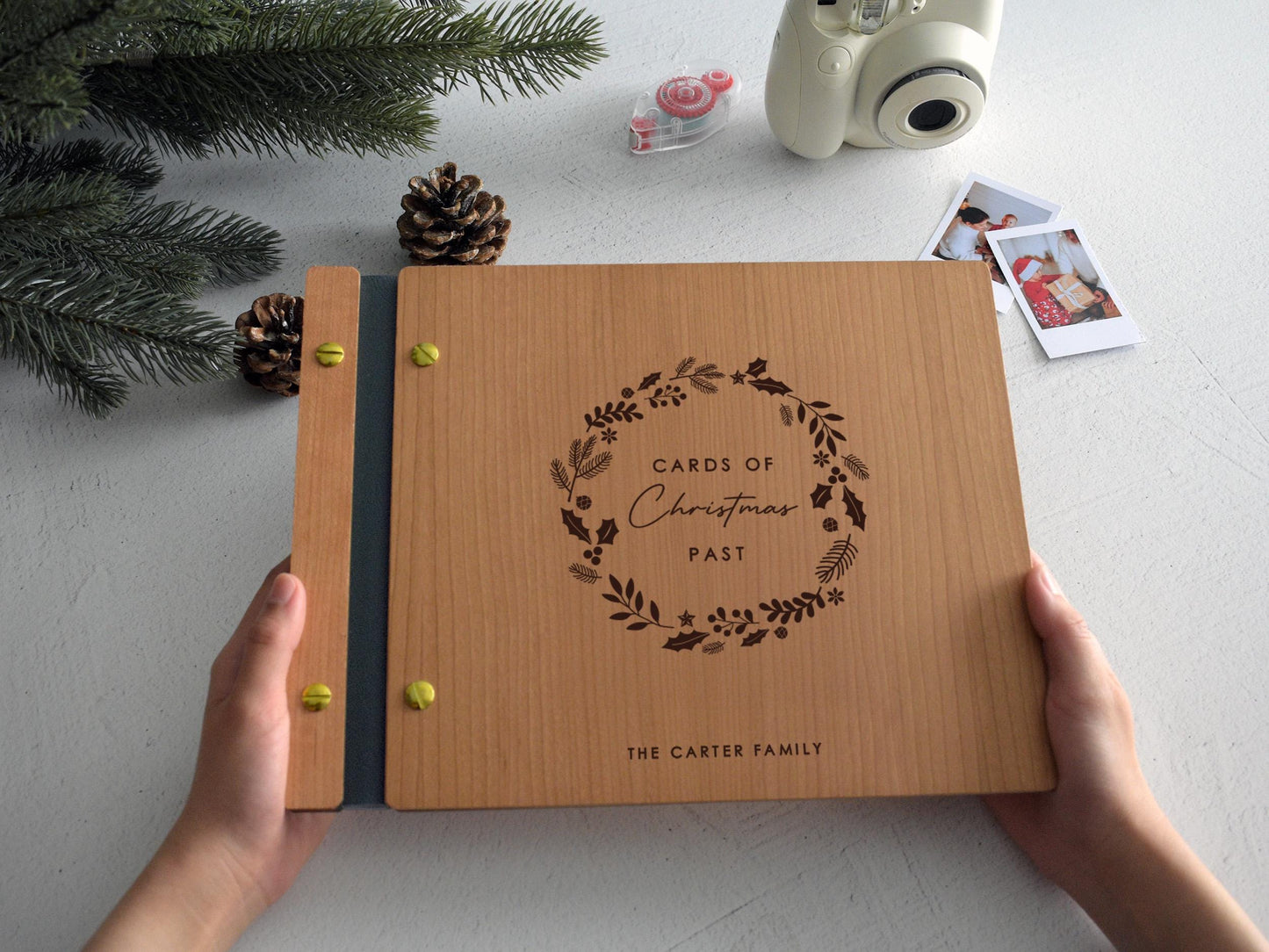 Custom Holiday Photo Album, Holiday Gift For Parents, Family Christmas Gift, Family Christmas Memory Book, Christmas Card Album