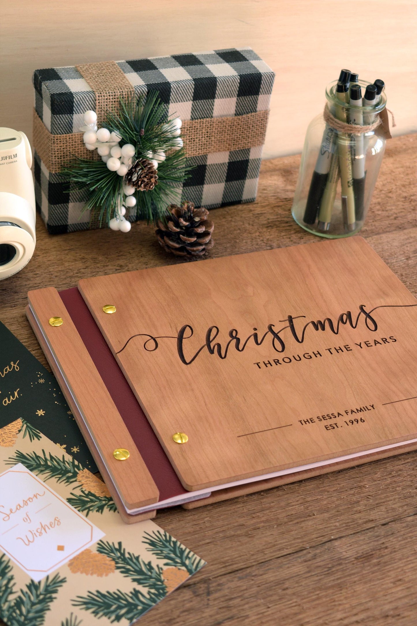 Christmas Through the Years Album, Custom Christmas Memory Book, Christmas Card Album, Holiday Gift For Parents, Family Christmas Gift