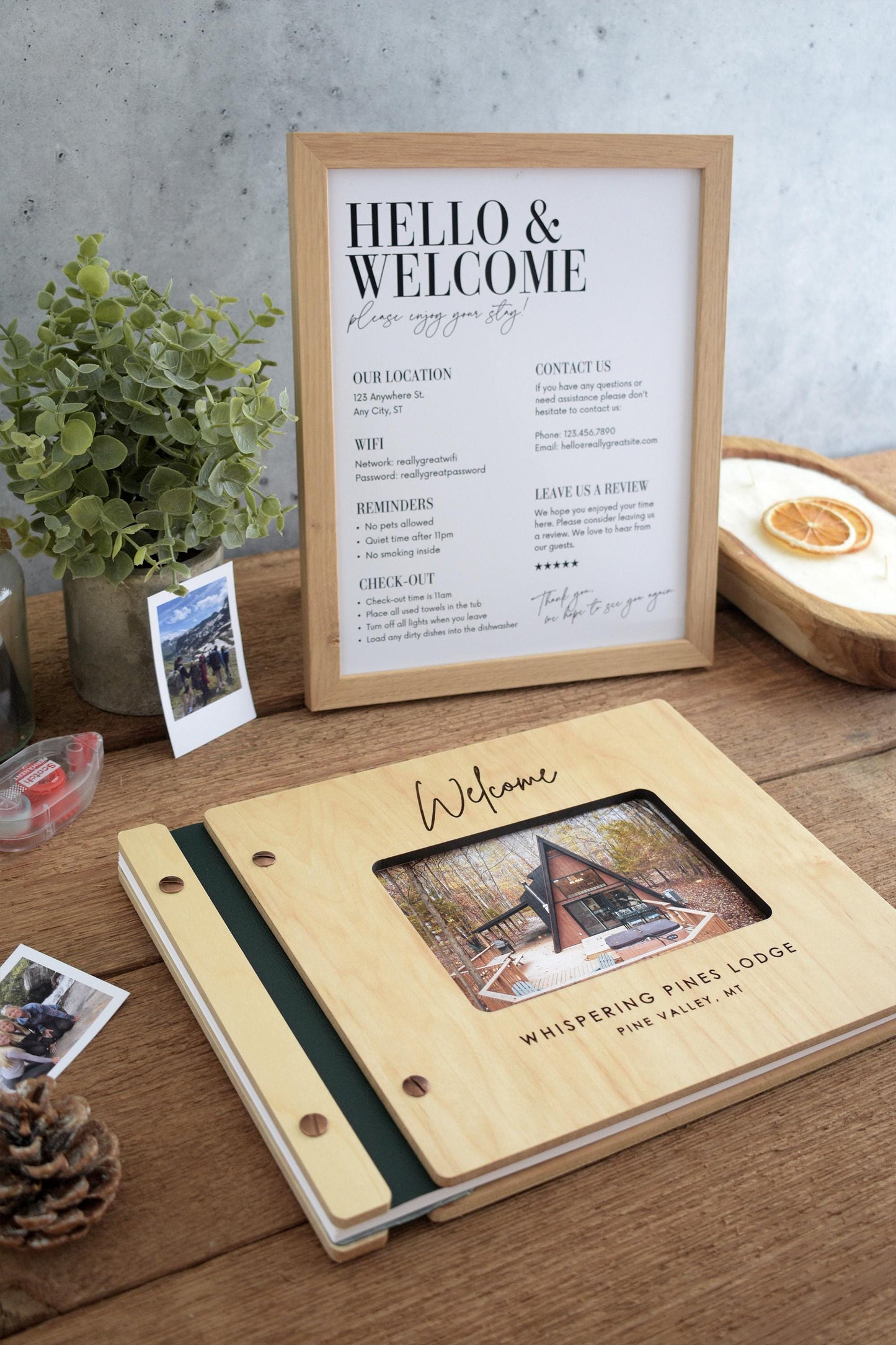 Custom Airbnb Guest Book, Airbnb Welcome Book for Cabin Lodge & Vacation Rental Home Guest book, New House Guest Book, Housewarming Gift