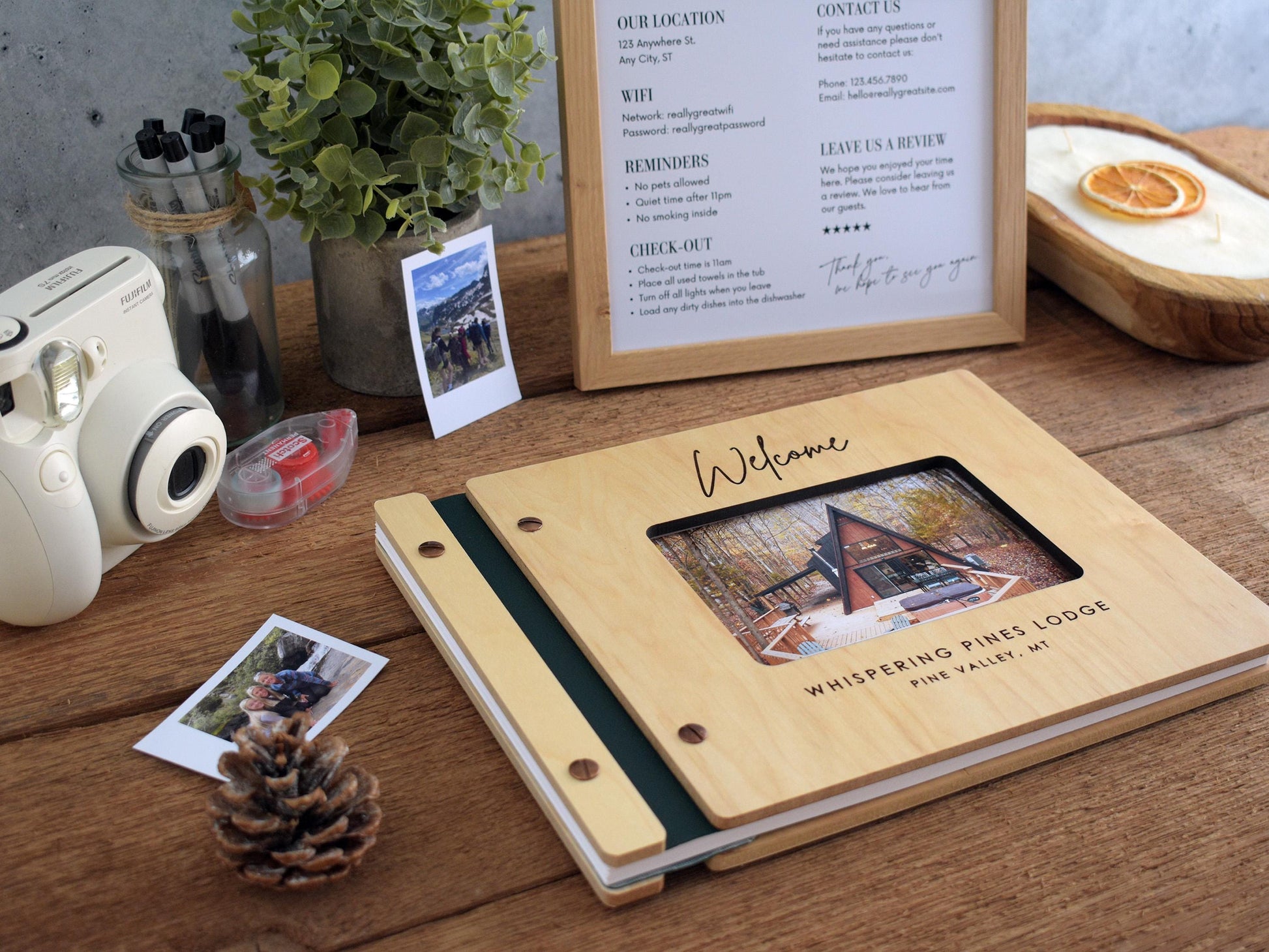 Custom Airbnb Guest Book, Airbnb Welcome Book for Cabin Lodge & Vacation Rental Home Guest book, New House Guest Book, Housewarming Gift