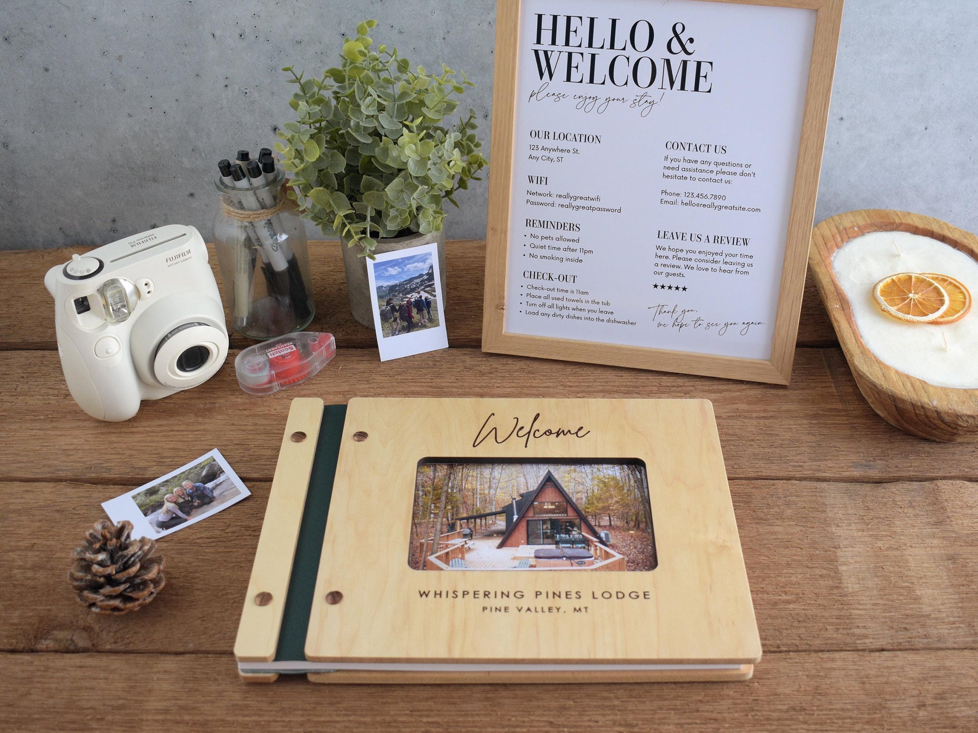 Custom Airbnb Guest Book, Airbnb Welcome Book for Cabin Lodge & Vacation Rental Home Guest book, New House Guest Book, Housewarming Gift