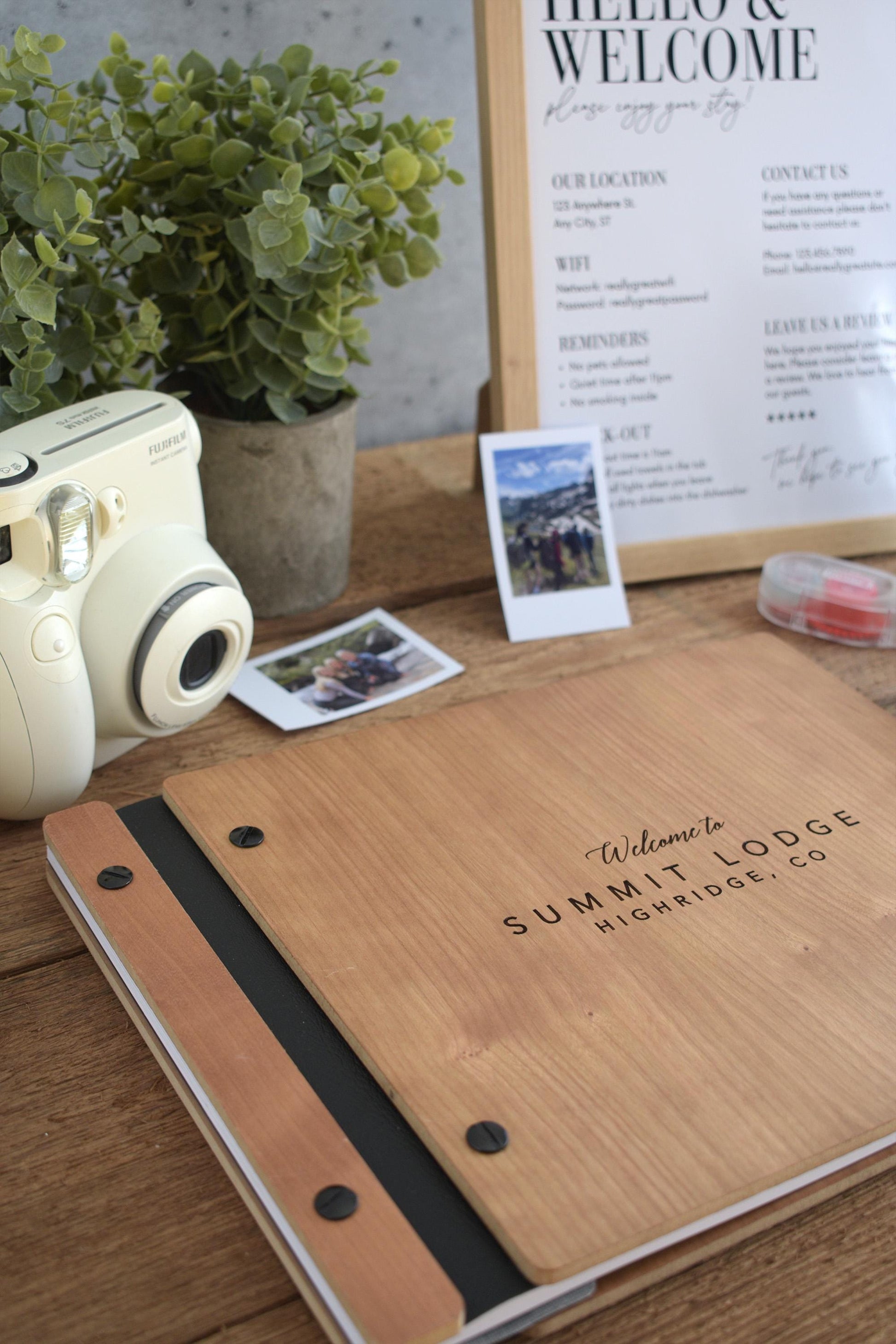 Wooden Airbnb Guest Book, Airbnb Welcome Book for Cabin Lodge & Vacation Rental Home Guest book, New House Guest Book, Housewarming Gift