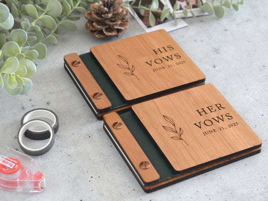Minimalist Wooden Wedding Vow Books, Wedding Gift, Personalized Vow Booklets for Bride and Groom, Engagement Gift, Couples Vow Renewal,  Wedding Vow Books, Custom Vow Books, Her Vow Book, His Vow Book, wedding gift, vow books, vow books wedding, vow book, vow books set of 2, his hers vow books, couples gift, vow renewal, vow booklets
