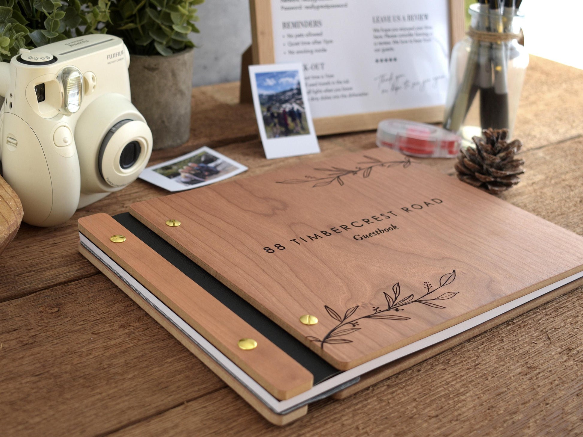Rustic Airbnb Guest Book, Airbnb Welcome Book for Cabin Lodge & Vacation Rental Home Guest book, New House Guest Book, Housewarming Gift