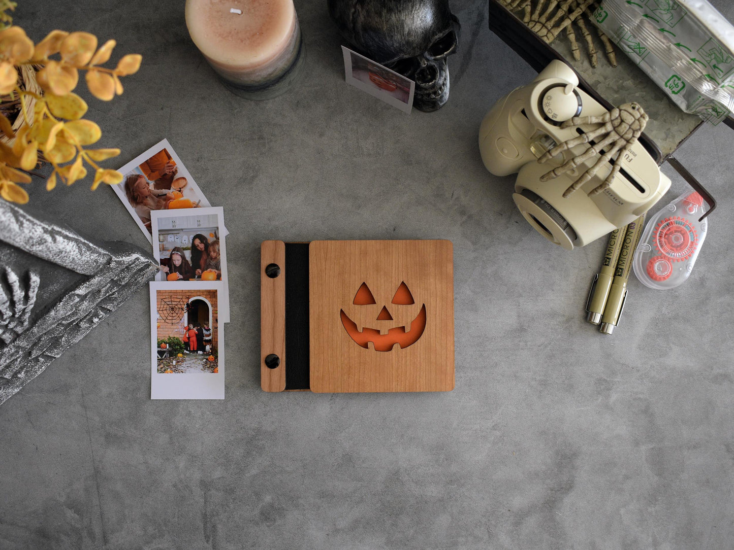 Jack-O'-Lantern Halloween scrapbook , kids or couples Halloween memories through the years
