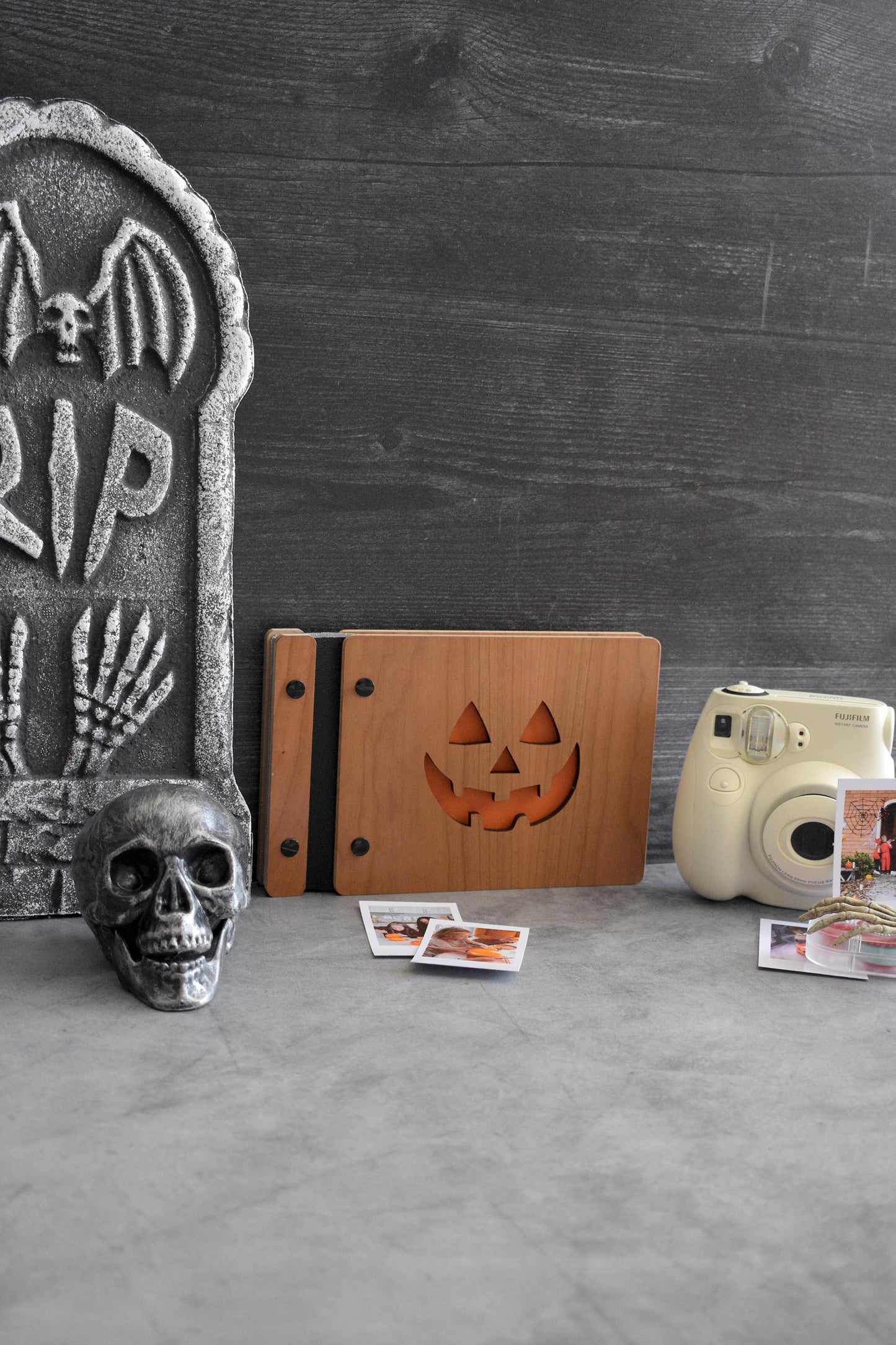 Jack-O'-Lantern Halloween scrapbook , kids or couples Halloween memories through the years