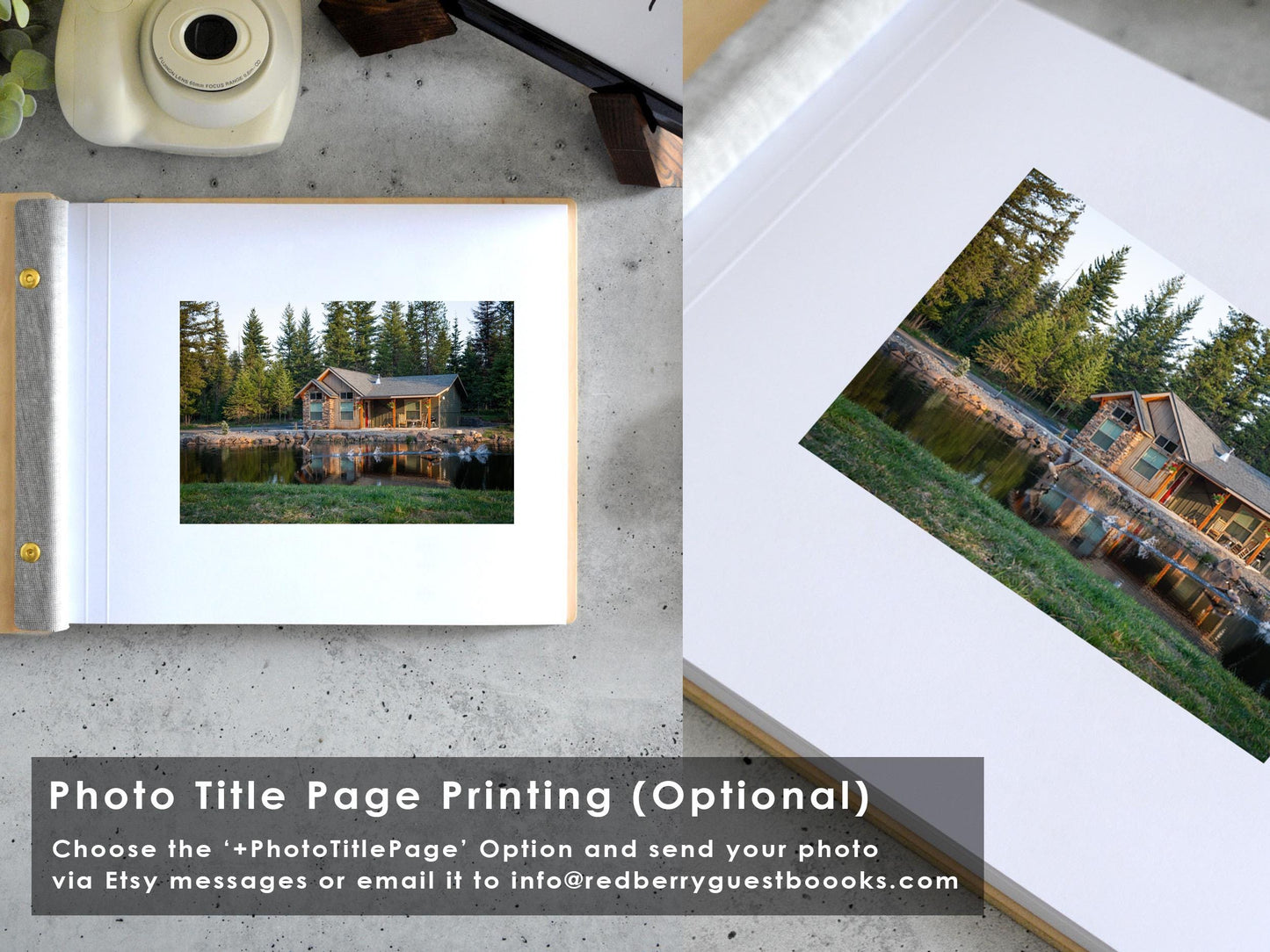 a photo of a log cabin in the woods