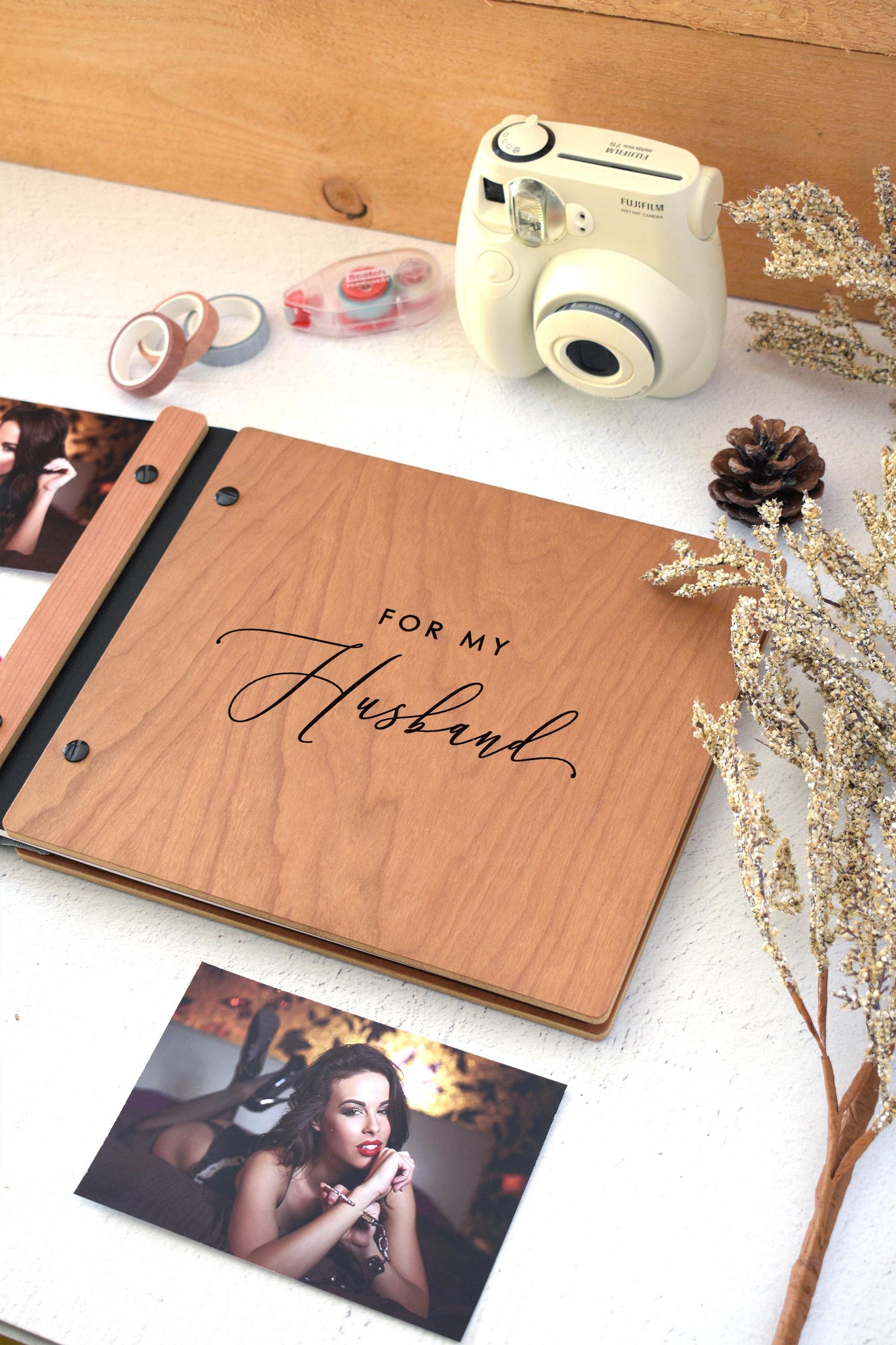 Boudoir Photo Album, Instax Boudoir Book, Wedding Gift from Bridesmaids, Groom Gift, Valentine's Gift for Husband, Personalized Gift for him