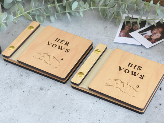 Minimalist Wooden Wedding Vow Books, Wedding Gift, Personalized Vow Booklets for Bride and Groom, Engagement Gift, Couples Vow Renewal, Wedding Vow Books, Custom Vow Books, Her Vow Book, His Vow Book, wedding gift, vow books, vow books wedding, vow book, vow books set of 2, his hers vow books, couples gift, vow renewal, vow booklets