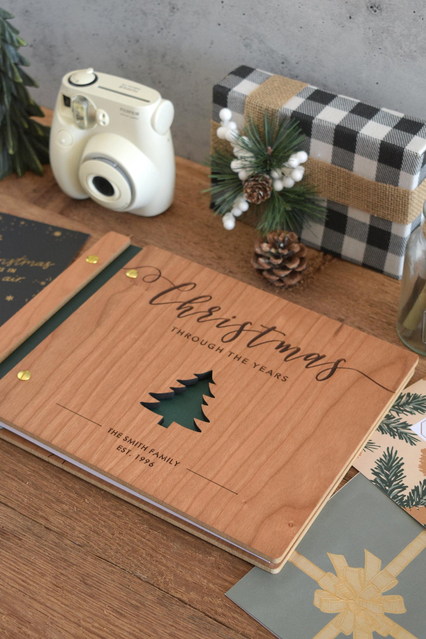 Family Christmas Memory Book, Holiday Photo Album, Custom Christmas Card Album, Holiday Gift For Parents, Family Christmas Gift