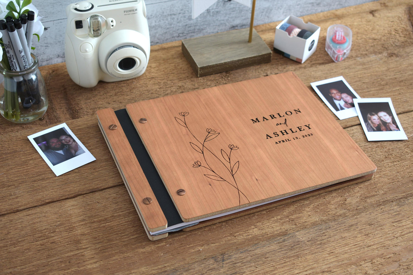 Wooden Wedding Guest Book Polaroid Guest book
