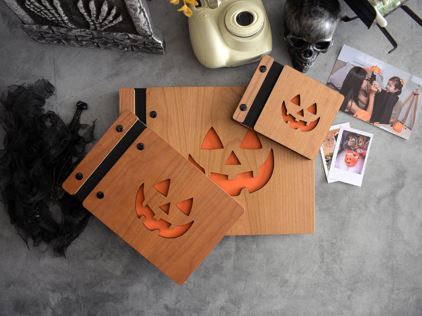 Jack-O'-Lantern Halloween scrapbook , kids or couples Halloween memories through the years