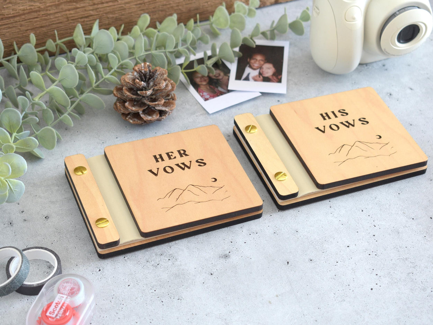 Minimalist Wooden Wedding Vow Books, Wedding Gift, Personalized Vow Booklets for Bride and Groom, Engagement Gift, Couples Vow Renewal, Wedding Vow Books, Custom Vow Books, Her Vow Book, His Vow Book, wedding gift, vow books, vow books wedding, vow book, vow books set of 2, his hers vow books, couples gift, vow renewal, vow booklets