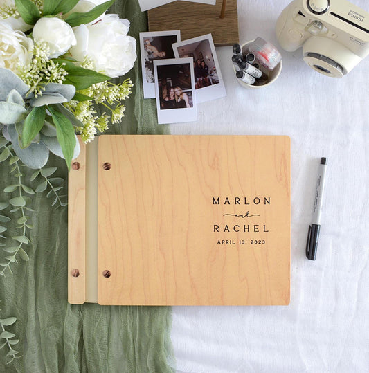Wedding Guest Book Alternative, Wooden Guestbook, Personalized Wedding Book, Photo Guest book, Wedding Gift, Engagement Gift