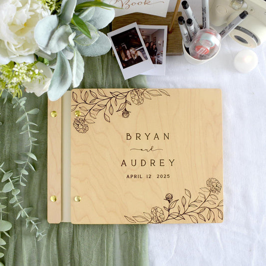 Wedding Guest Book Alternative, Wooden Guestbook, Personalized Wedding Book, Polaroid Guest book, Wedding Gift, Engagement Gift