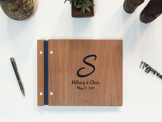 Engagement Gift, Wedding Album, Monogram Wedding Guest Book