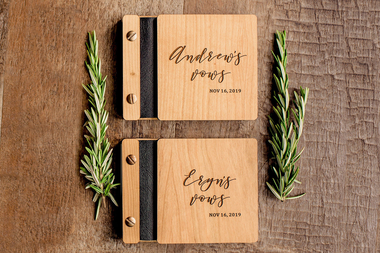 Vow Books Wooden Wedding Vow Booklet