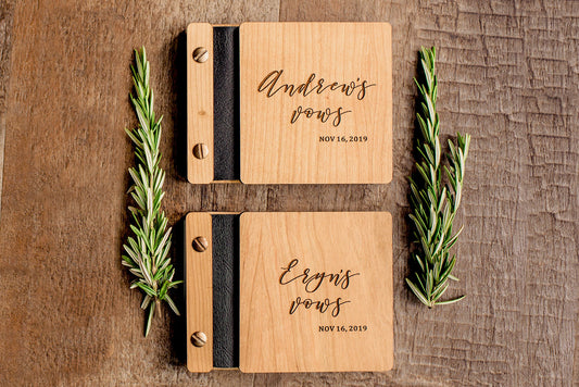 Vow Books Wooden Wedding Vow Booklet
