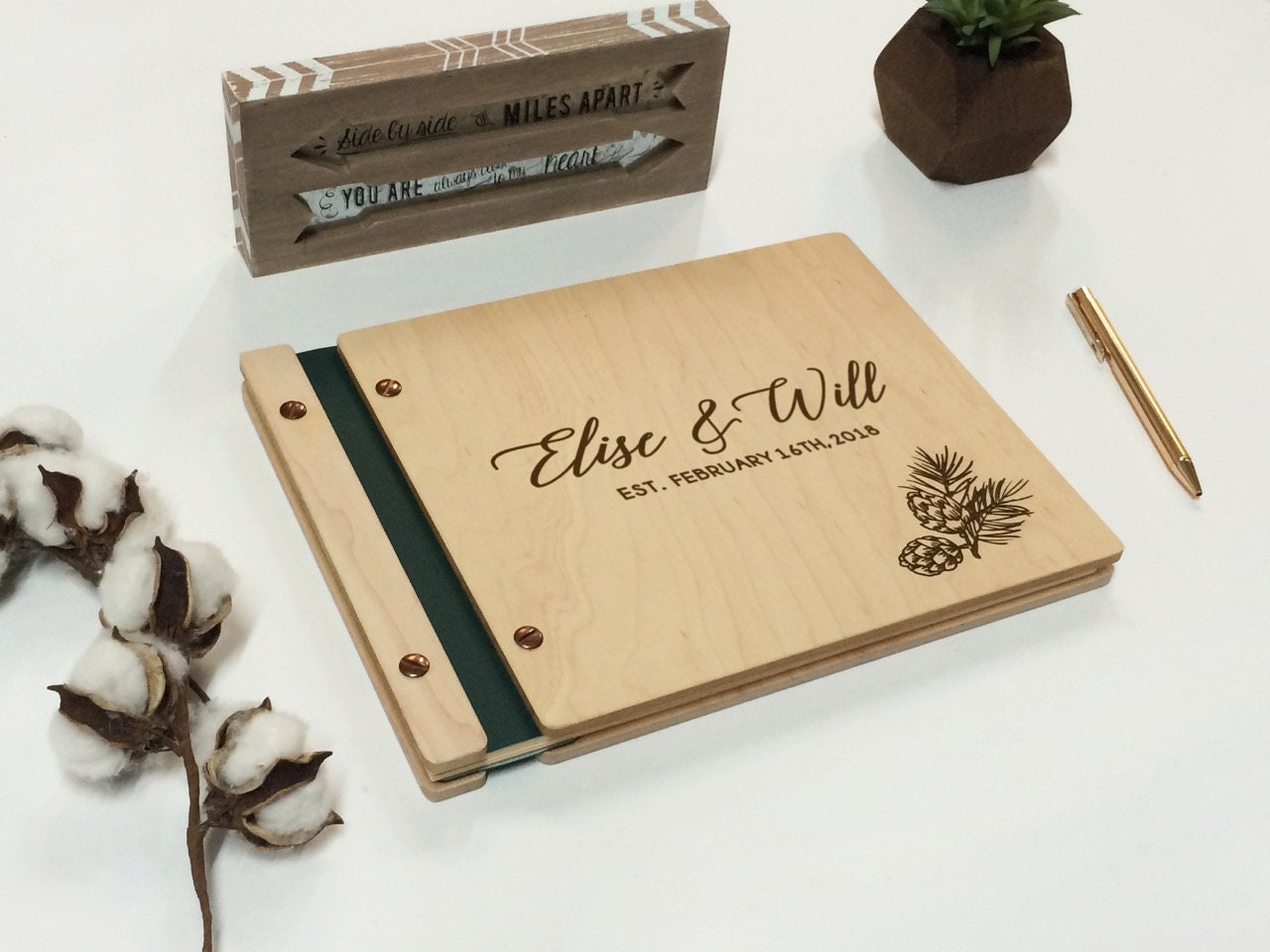 Winter Wedding Guest Book Boho Wedding Album Photobooth