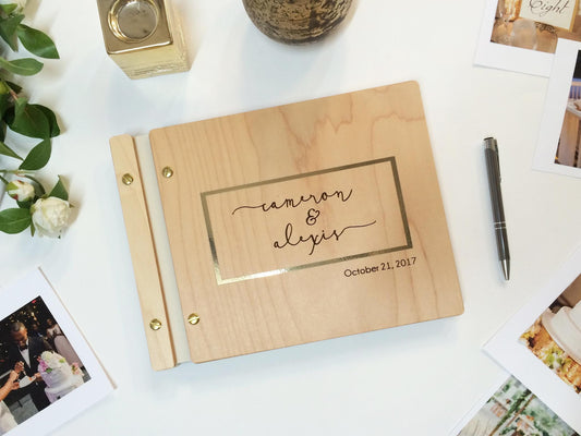 Gold Wedding Guest Book, Anniversary Gift Engagement Gift