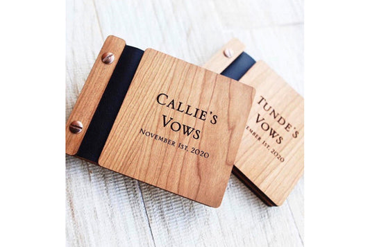 Classic Vow Books Wooden Wedding Vow Booklet