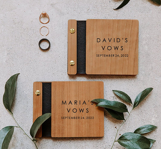 Minimalistic Wedding Vow Book Set His Vows and Her Vow Books