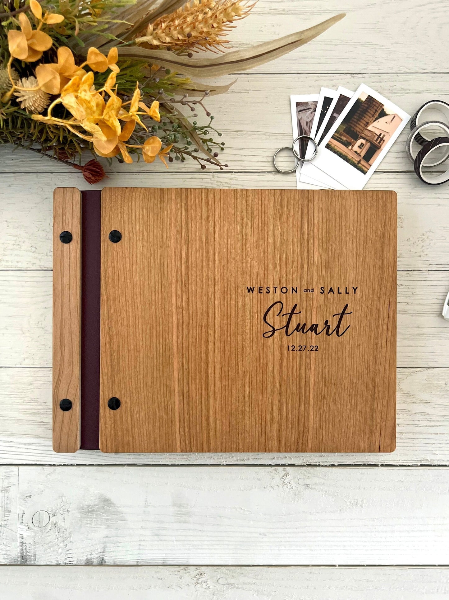 Rustic Wedding Guest Book  Style with Hardcover and Photo Booth Option
