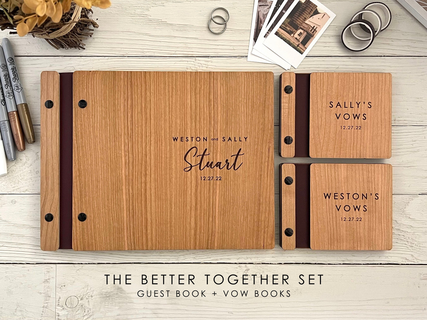 Rustic Wedding Guest Book  Style with Hardcover and Photo Booth Option