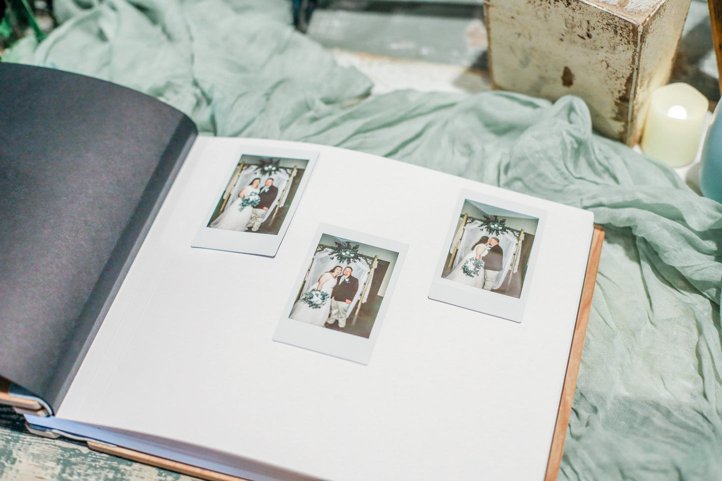 Rustic Wedding Guest Book  Style with Hardcover and Photo Booth Option
