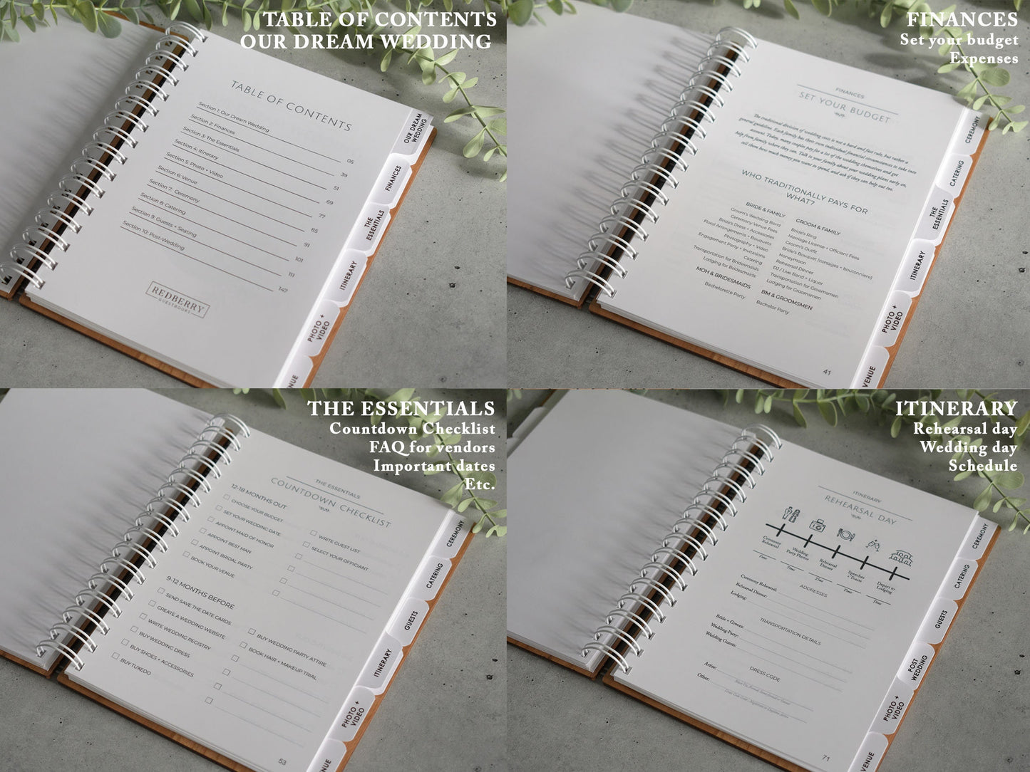 Minimalist Custom Wooden Wedding Planner