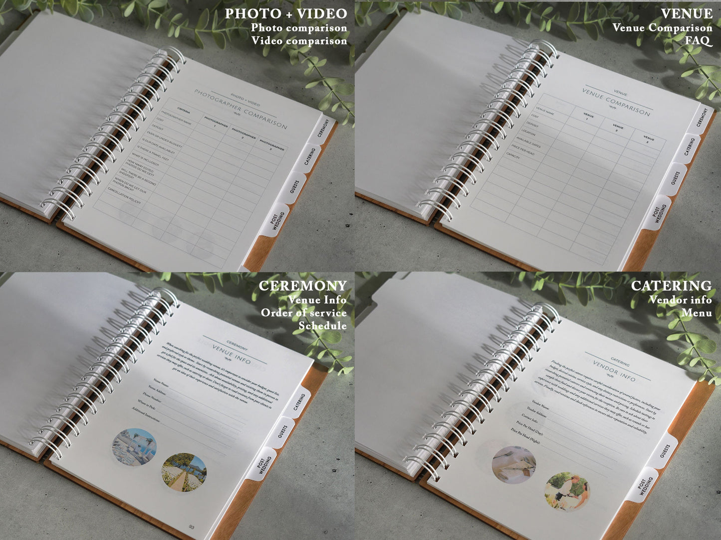 Minimalist Custom Wooden Wedding Planner