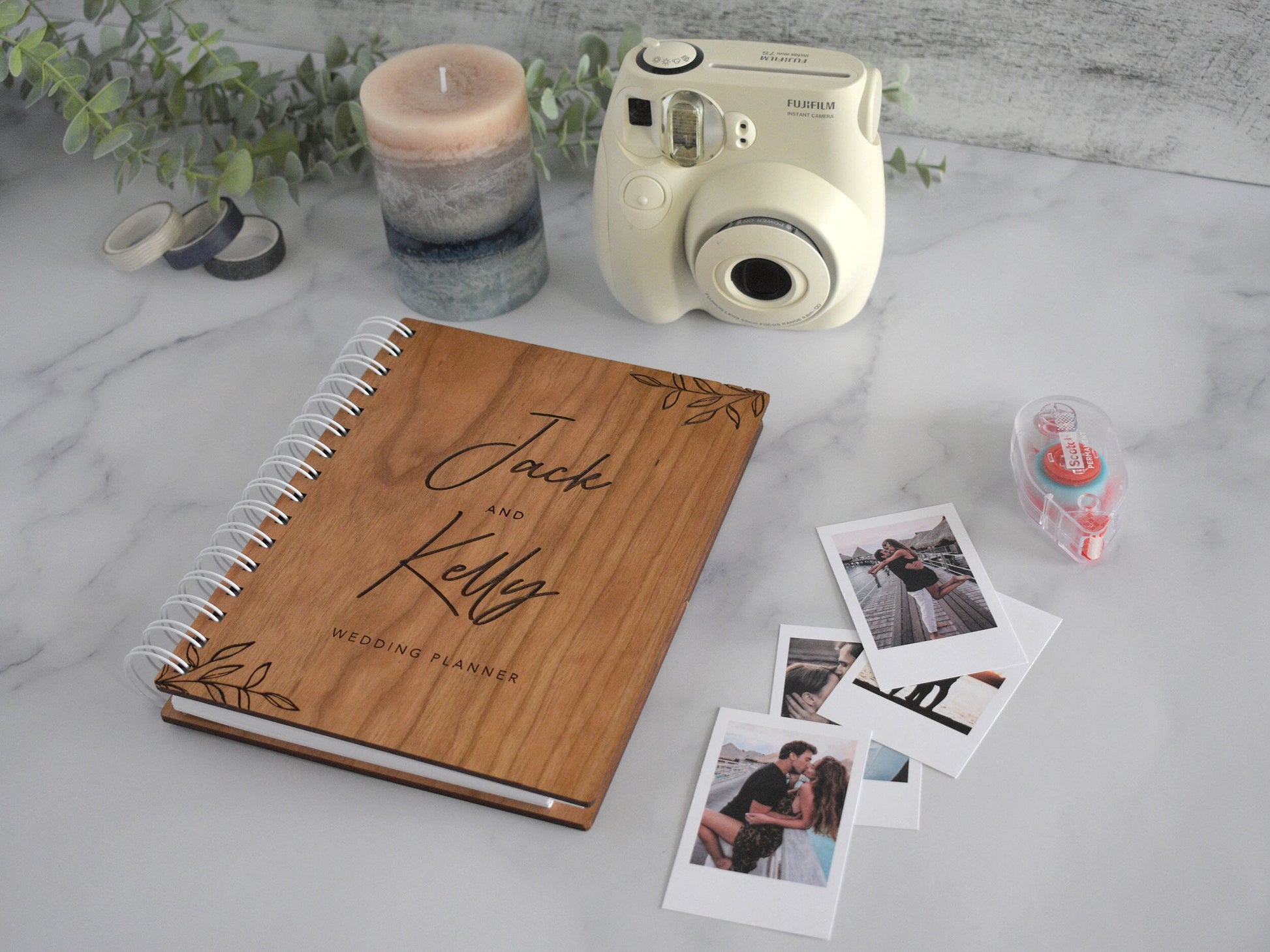 Wooden Wedding Planner Book / Floral Custom Wedding Planner