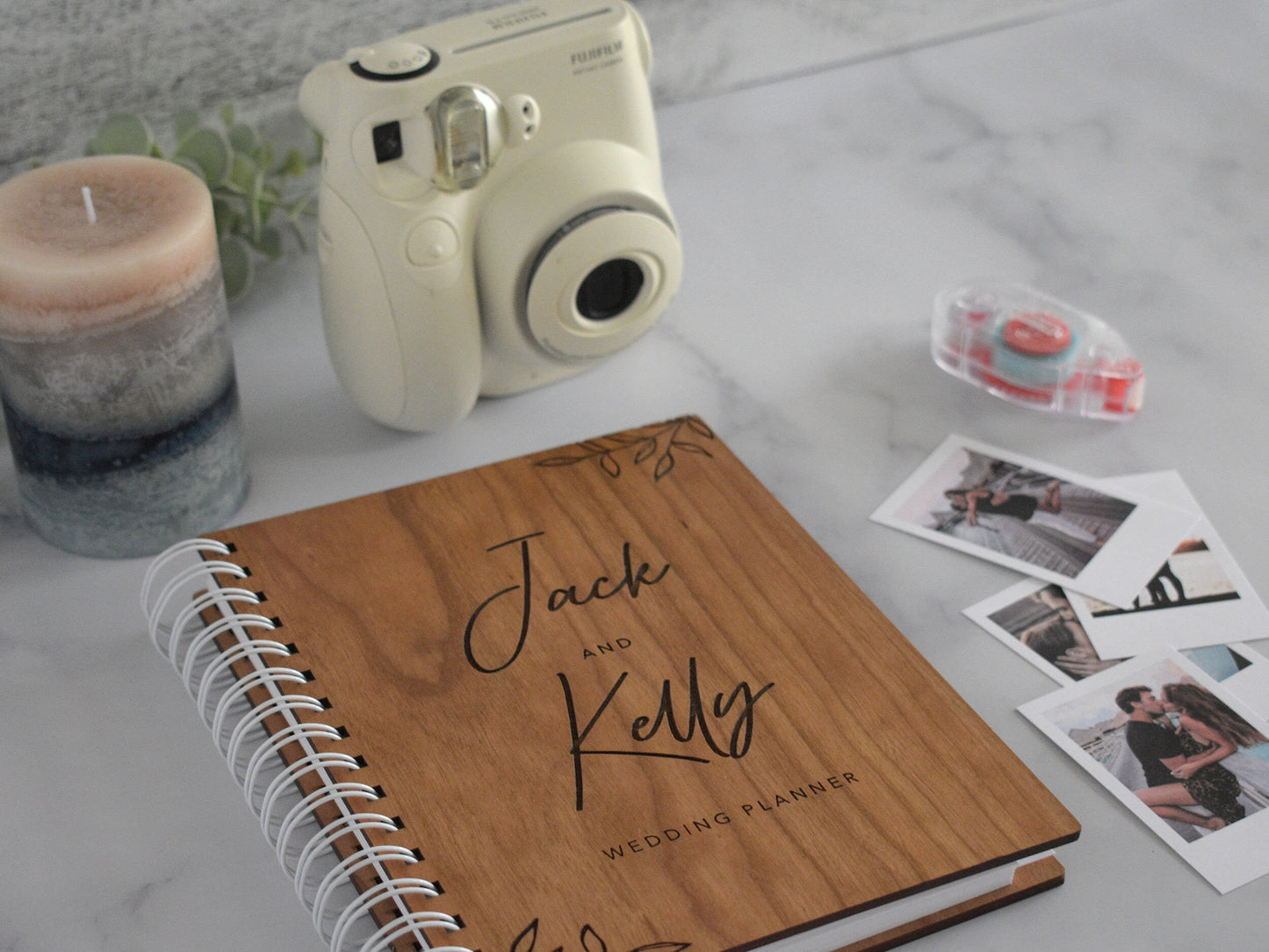 Wooden Wedding Planner Book / Floral Custom Wedding Planner