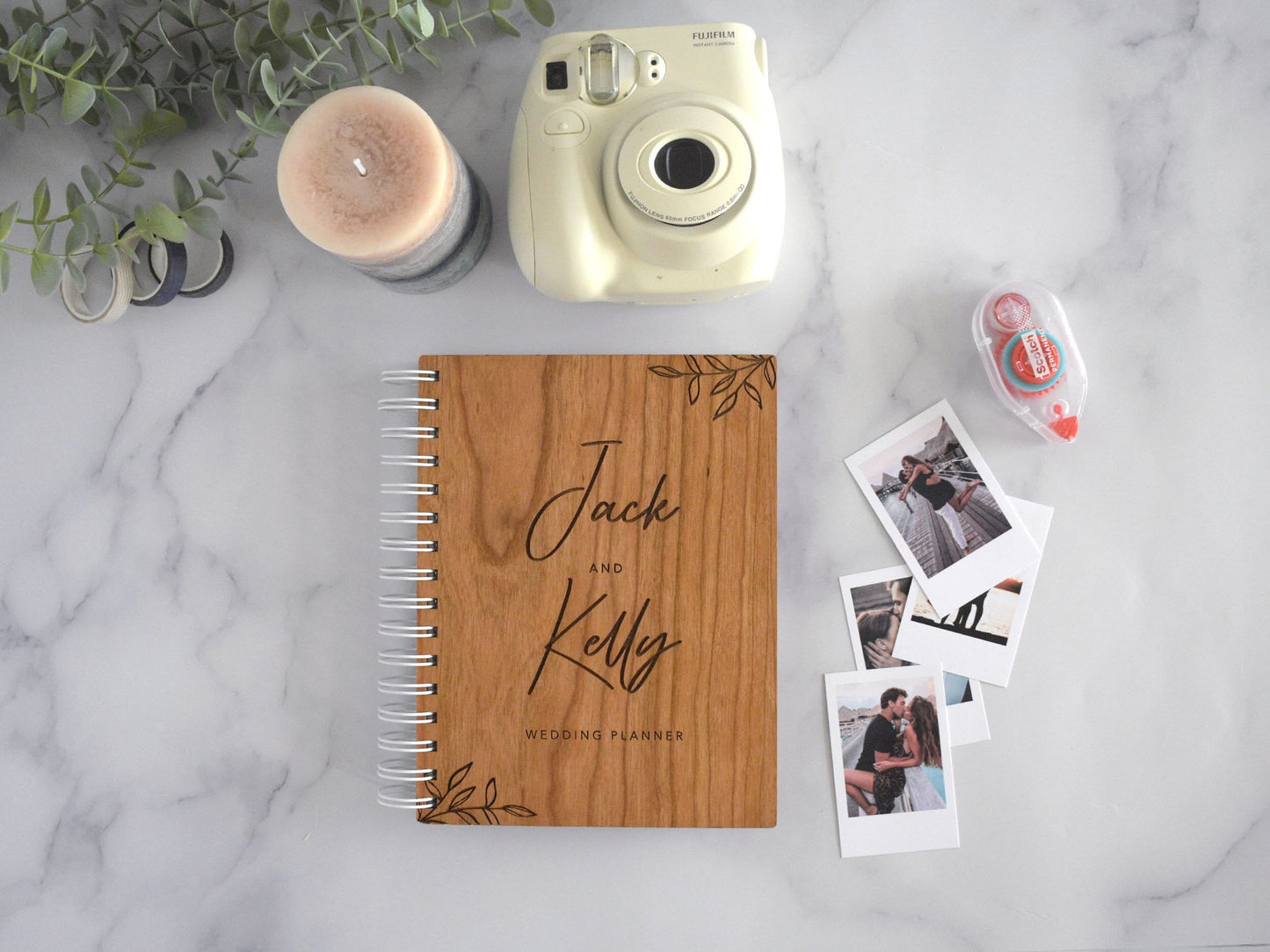 Wooden Wedding Planner Book / Floral Custom Wedding Planner