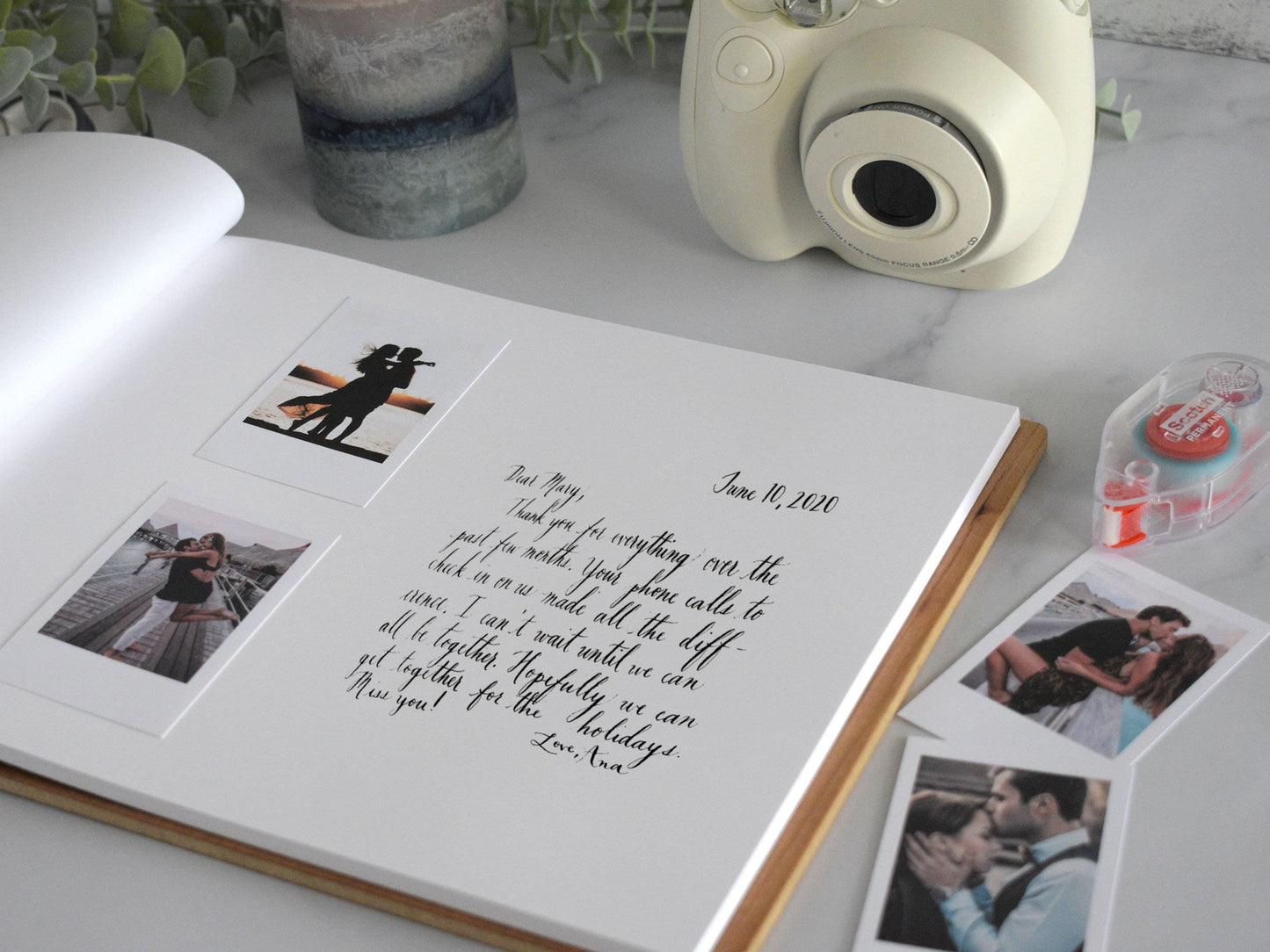 Floral Wedding Guest Book - Photo Album Customized Gift