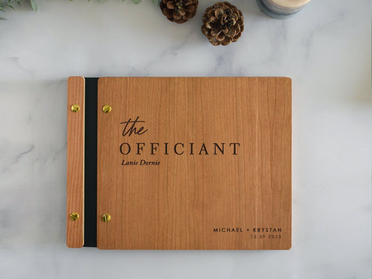Wedding Ceremony Wooden Officiant Book
