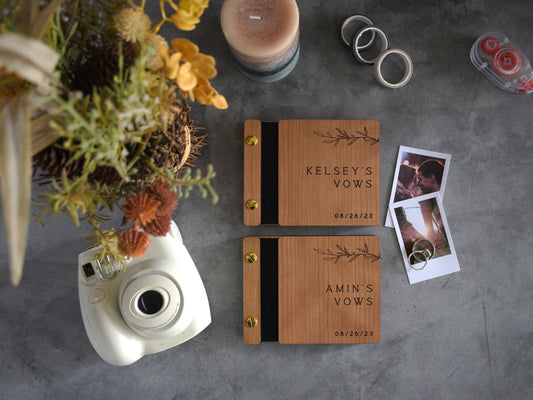 Wedding Wooden Vow Books, Wedding Gift for Bride and Groom