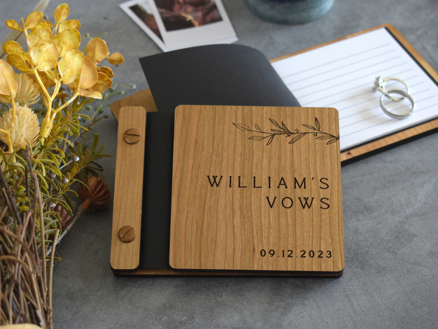 Wedding Wooden Vow Books, Wedding Gift for Bride and Groom