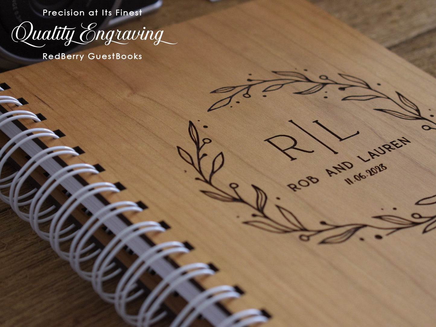 Wedding Planner Book Floral Custom Wooden Wedding Planner Hard Cover Book Monogram