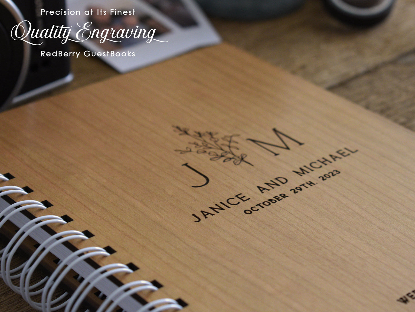 Floral Wedding Planner Book wooden Monogram Planner Book Wedding Planner