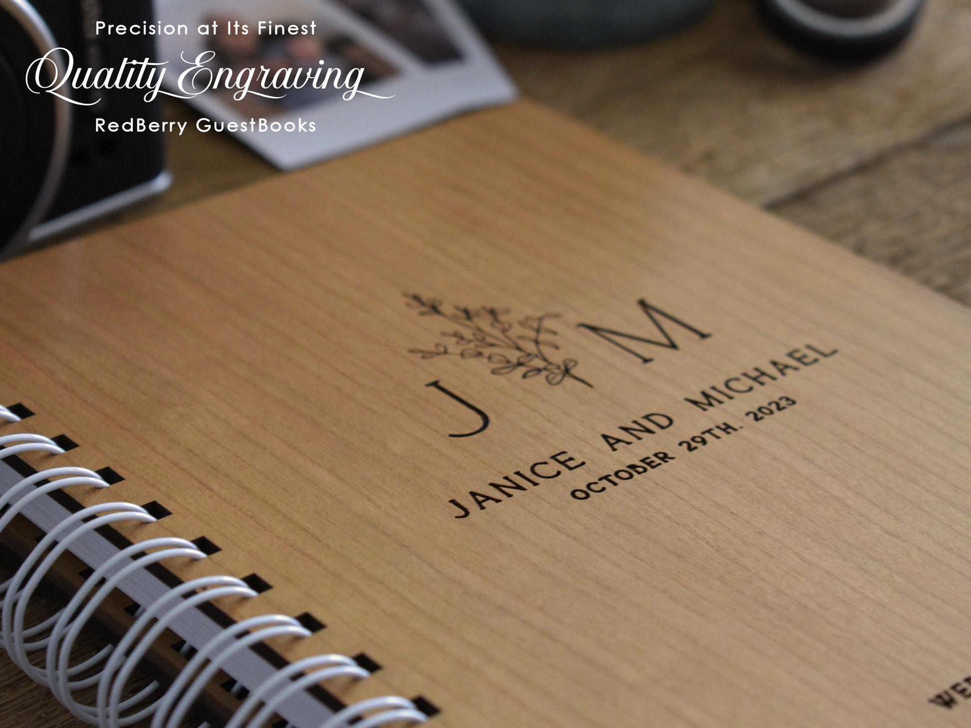 Floral Wedding Planner Book wooden Monogram Planner Book Wedding Planner