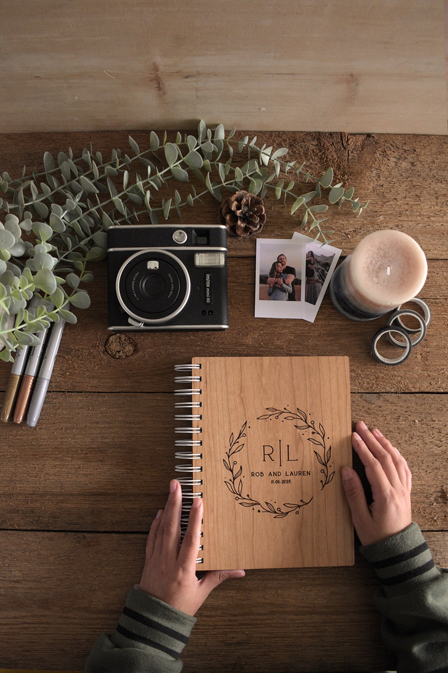 Wedding Planner Book Floral Custom Wooden Wedding Planner Hard Cover Book Monogram pinterest