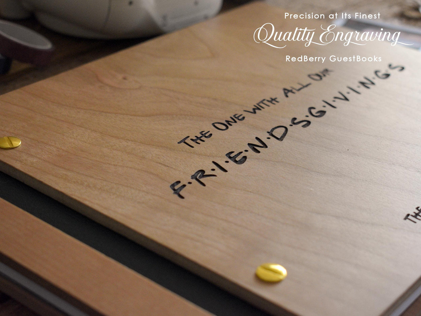 Friendsgiving Holiday Scrapbook, Gifts for Her, Thanksgiving Friends unique custom, rustic Family Photo Album Personalized Holiday Photo Album.