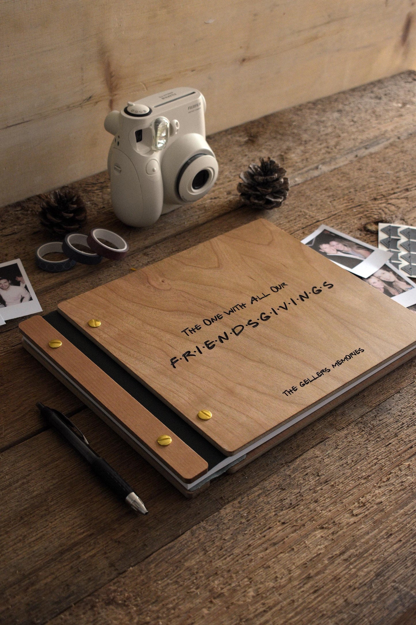 Friendsgiving Holiday Scrapbook, Gifts for Her, Thanksgiving Friends unique custom, rustic Family Photo Album Personalized Holiday Photo Album Pinterest