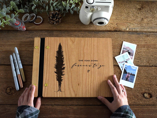 First Anniversary Scrapbook Gift with Tree Design