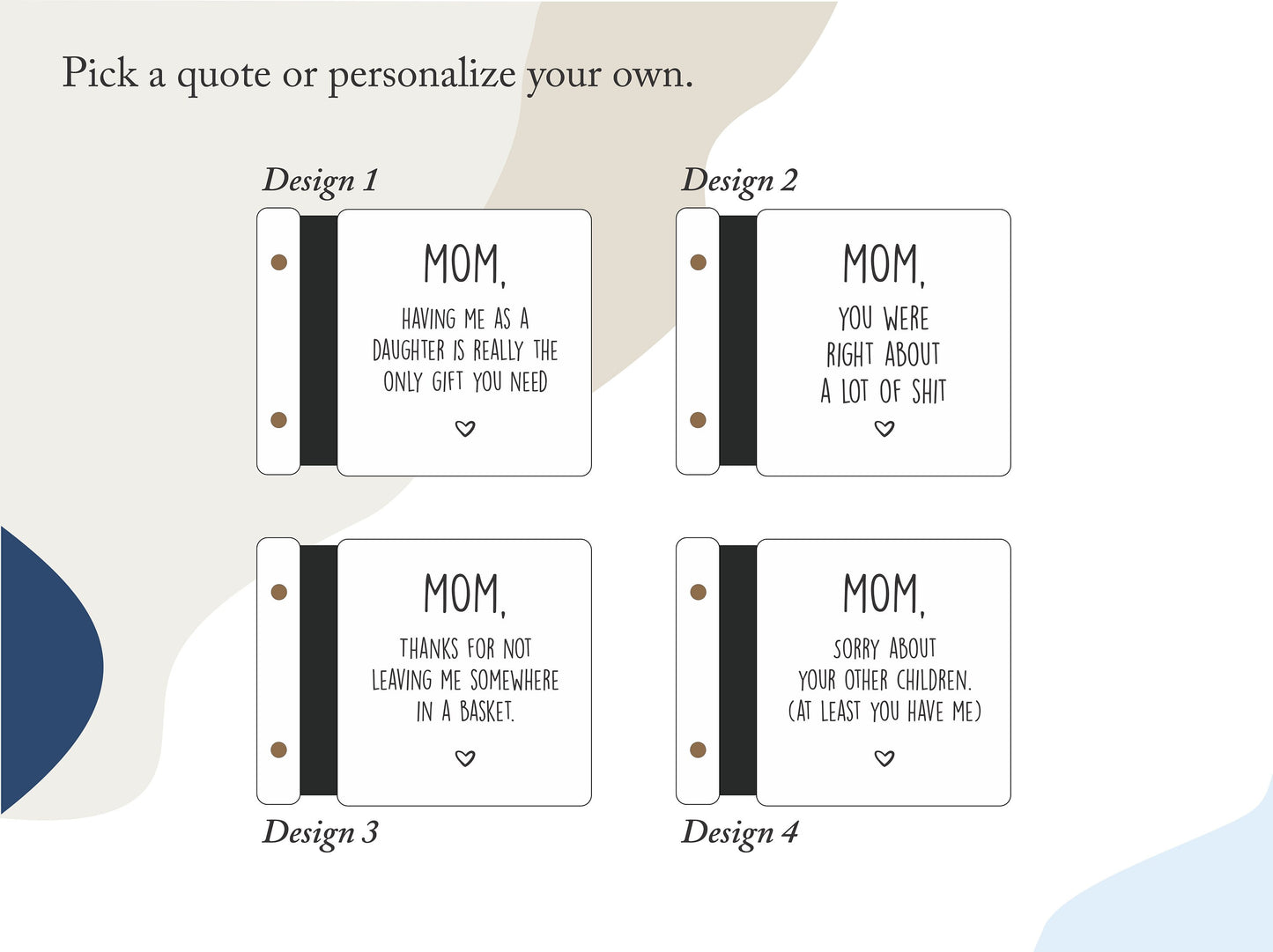 Fun Mother's Day Wooden Mini Photo Book