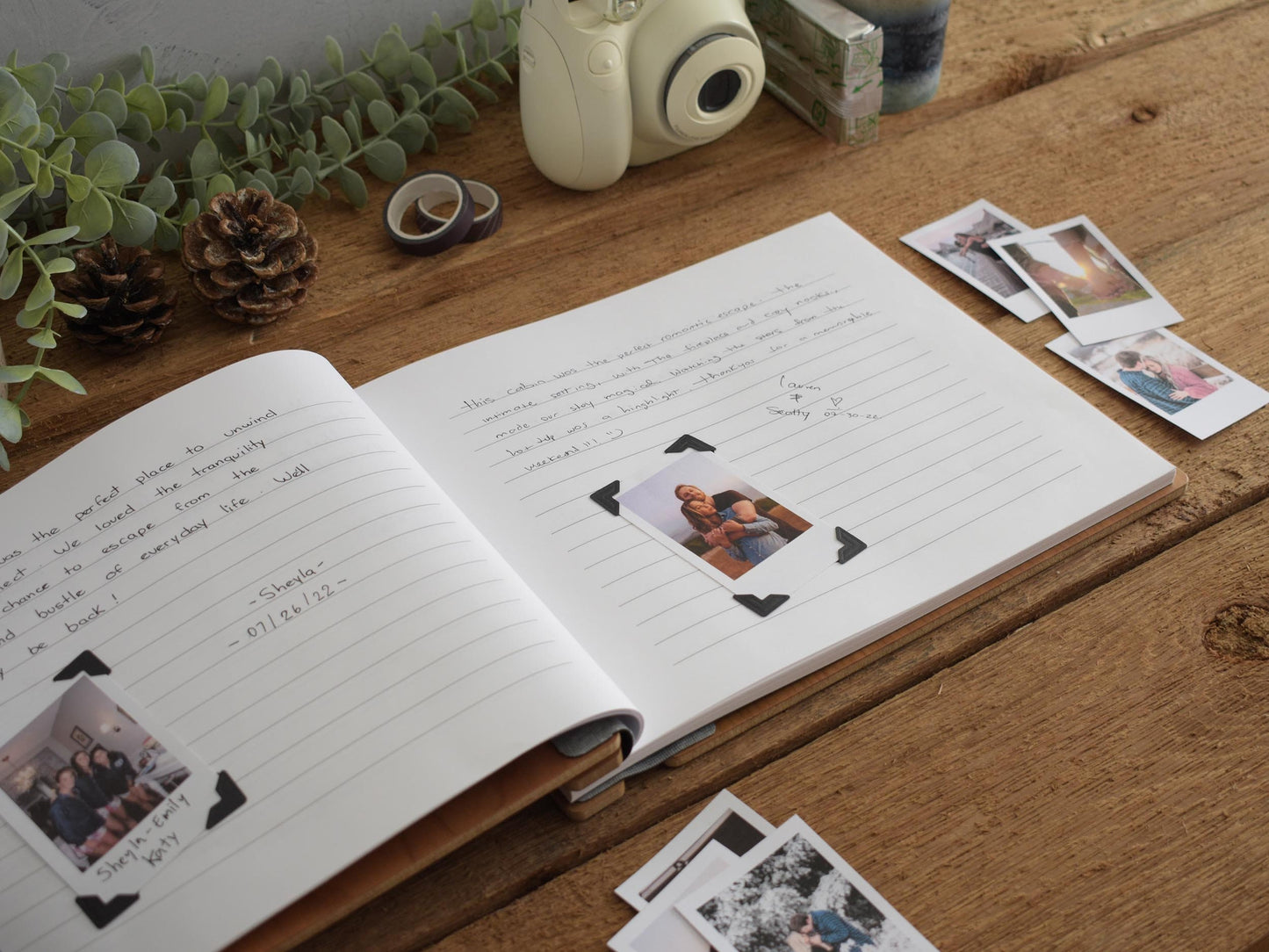 Lined pages from redberry guestbooks.