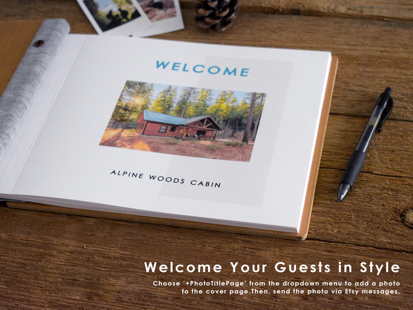 a book with a picture of a cabin on it