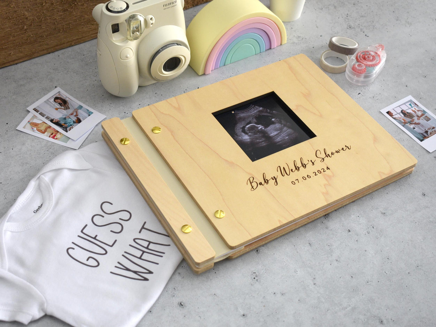 Baby Shower Guest Book , Personalized Baby Girl Memory Book , Baby Boy Photo Album , Advice For The New Parents Book